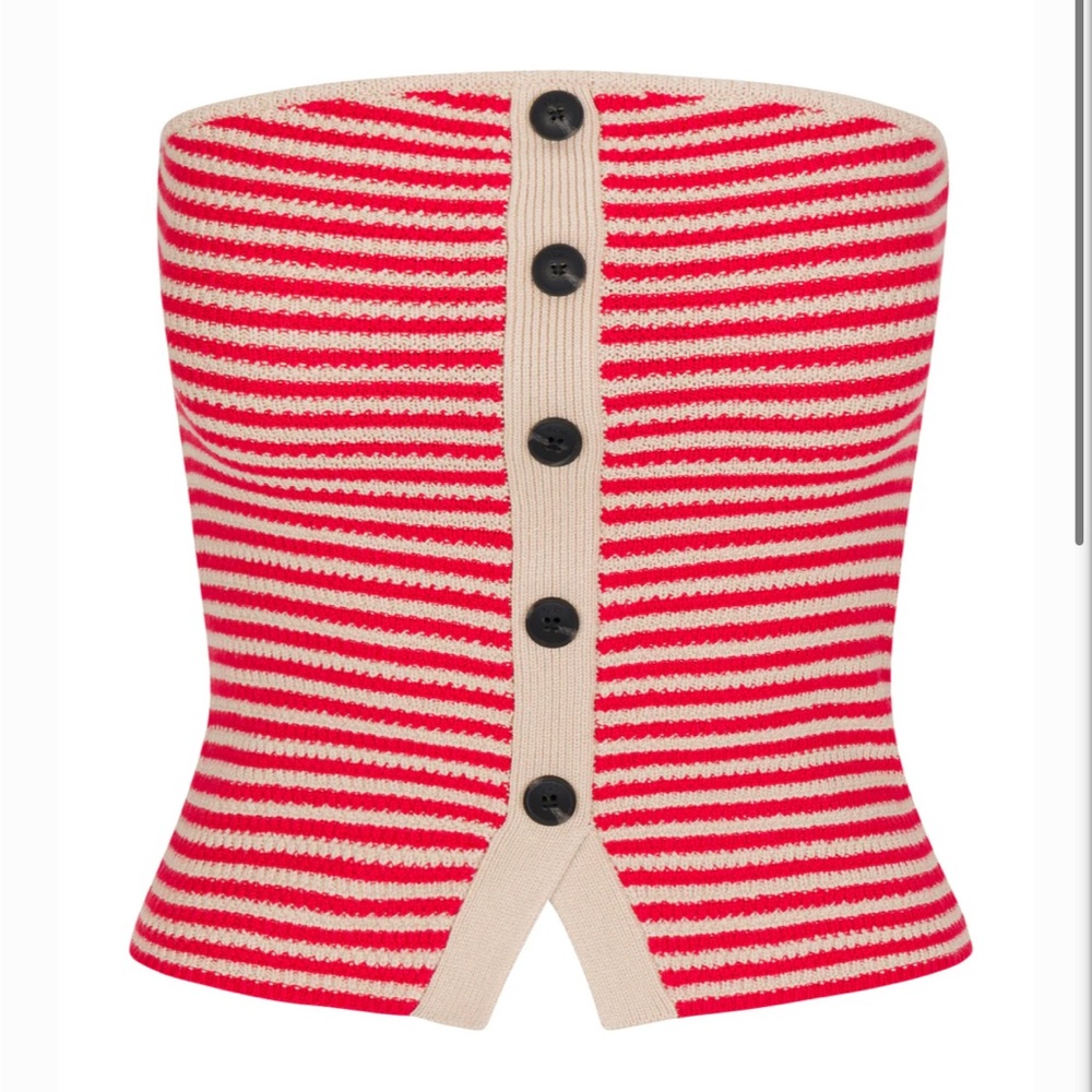 Red and White Fitted Sleeveless Tank Top